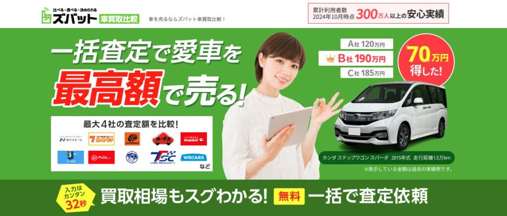 ファミカーオンライン | 【ズバットの車買取】口コミで判明した評判と注意点まとめ ズバット公式より