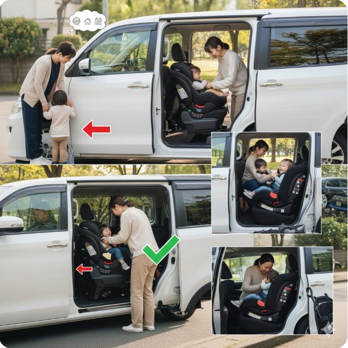 ファミカーオンライン | チャイルドシートは後部座席のどっち側?安全な位置と選び方を解説 ファミカーオンライン イメージ
