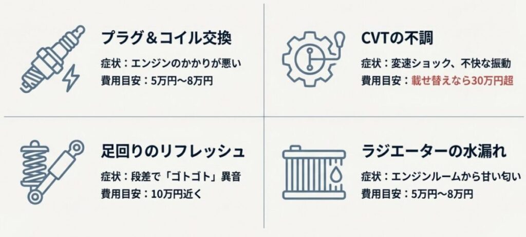 走行距離10万キロで発生するセレナの高額整備項目
