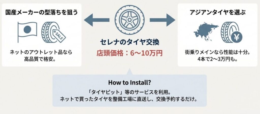 ミニバン専用タイヤを安く購入する方法と価格目安